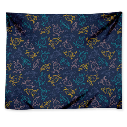 Cute Sea Turtle Pattern Print Tapestry