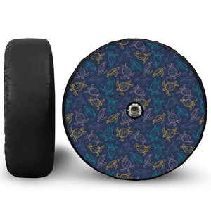 Cute Sea Turtle Pattern Print Tire Cover With Camera Hole