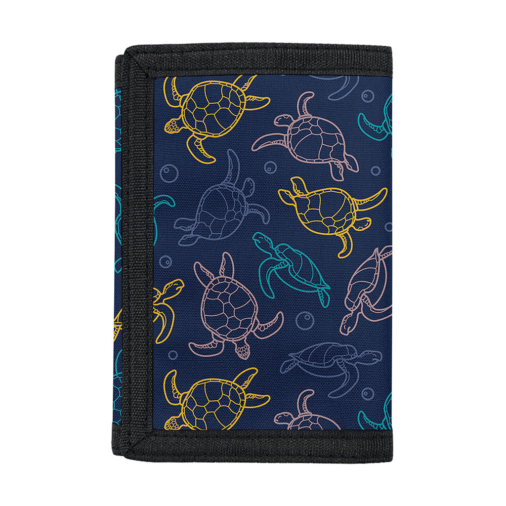 Cute Sea Turtle Pattern Print Trifold Wallet