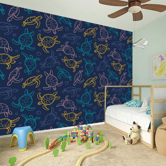Cute Sea Turtle Pattern Print Wall Sticker