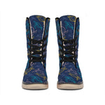 Cute Sea Turtle Pattern Print Winter Boots