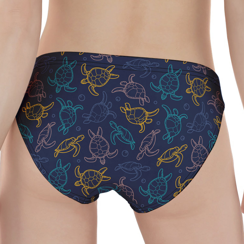 Cute Sea Turtle Pattern Print Women's Panties