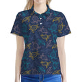 Cute Sea Turtle Pattern Print Women's Polo Shirt
