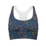 Cute Sea Turtle Pattern Print Women's Sports Bra