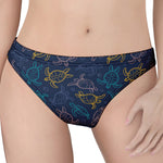 Cute Sea Turtle Pattern Print Women's Thong