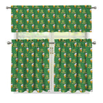 Cute Shamrock Saint Patrick's Day Print 3 Piece Kitchen Curtains