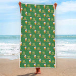 Cute Shamrock Saint Patrick's Day Print Beach Towel