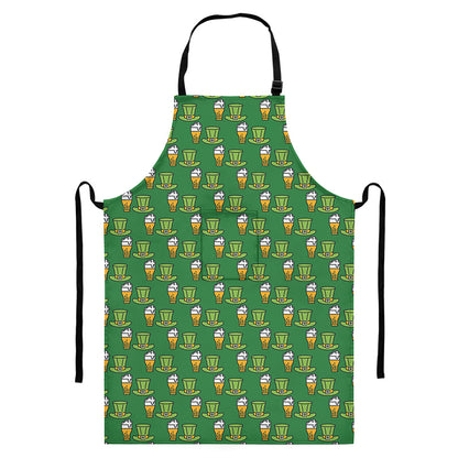 Cute Shamrock Saint Patrick's Day Print Bib Apron With Pocket