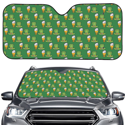 Cute Shamrock Saint Patrick's Day Print Car Windshield Sun Shade