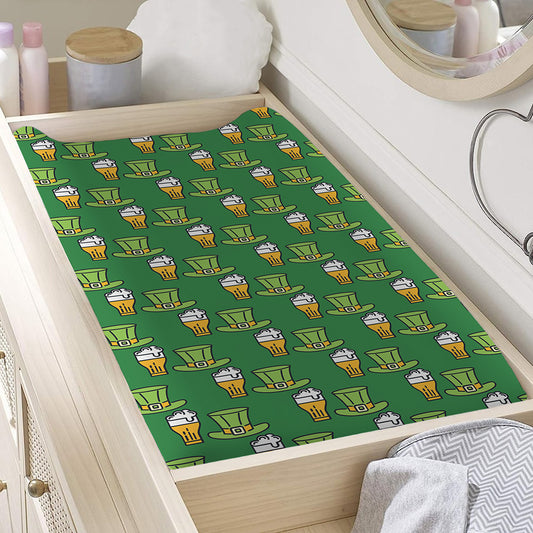 Cute Shamrock Saint Patrick's Day Print Changing Pad Cover