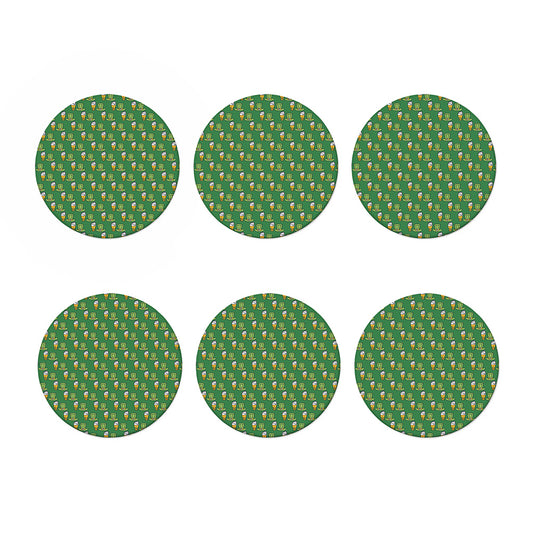 Cute Shamrock Saint Patrick's Day Print Coaster Set