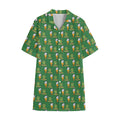 Cute Shamrock Saint Patrick's Day Print Cotton Hawaiian Shirt
