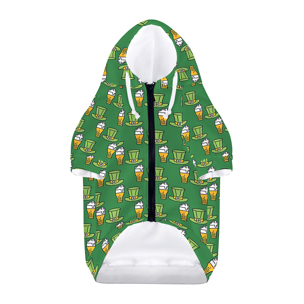 Cute Shamrock Saint Patrick's Day Print Dog Zip Up Hoodie