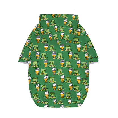 Cute Shamrock Saint Patrick's Day Print Dog Zip Up Hoodie