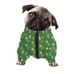 Cute Shamrock Saint Patrick's Day Print Dog Zip Up Jacket