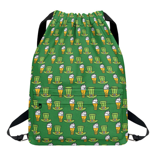 Cute Shamrock Saint Patrick's Day Print Drawstring Backpack