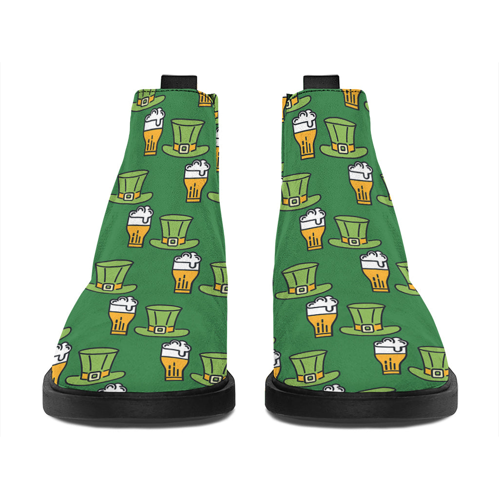 Cute Shamrock Saint Patrick's Day Print Flat Ankle Boots