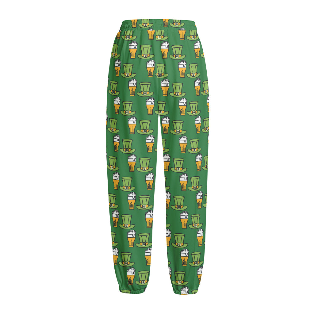 Cute Shamrock Saint Patrick's Day Print Fleece Lined Knit Pants