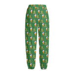 Cute Shamrock Saint Patrick's Day Print Fleece Lined Knit Pants