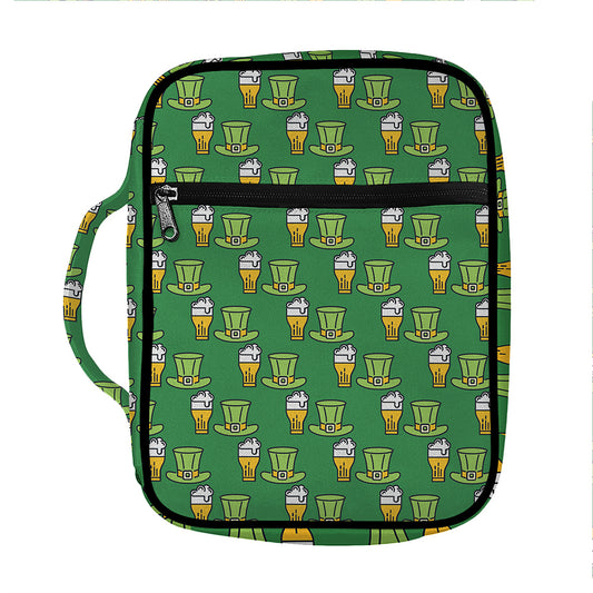 Cute Shamrock Saint Patrick's Day Print Front Pocket Bible Bag