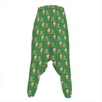 Cute Shamrock Saint Patrick's Day Print Hammer Pants