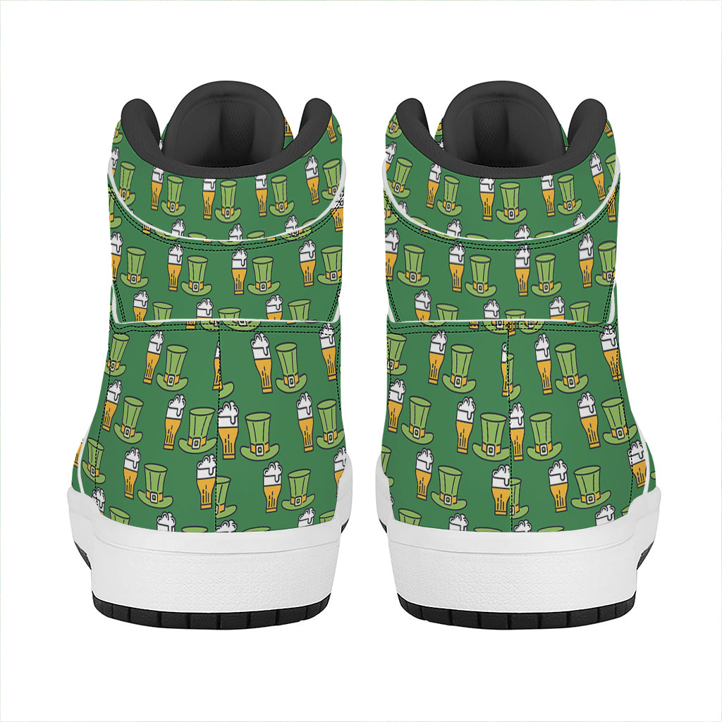 Cute Shamrock Saint Patrick's Day Print High Top Leather Sneakers
