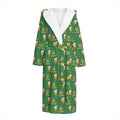 Cute Shamrock Saint Patrick's Day Print Hooded Bathrobe