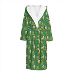 Cute Shamrock Saint Patrick's Day Print Hooded Bathrobe