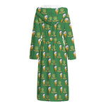 Cute Shamrock Saint Patrick's Day Print Hooded Bathrobe