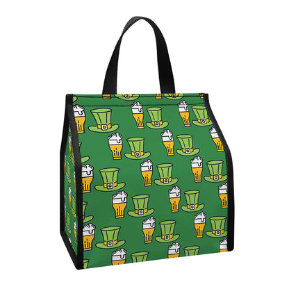 Cute Shamrock Saint Patrick's Day Print Insulated Lunch Tote
