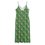 Cute Shamrock Saint Patrick's Day Print Jersey Midi Cami Dress