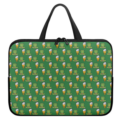 Cute Shamrock Saint Patrick's Day Print Laptop Sleeve With Handle