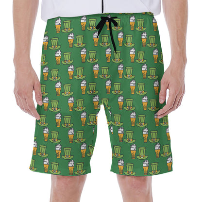 Cute Shamrock Saint Patrick's Day Print Men's Beach Shorts