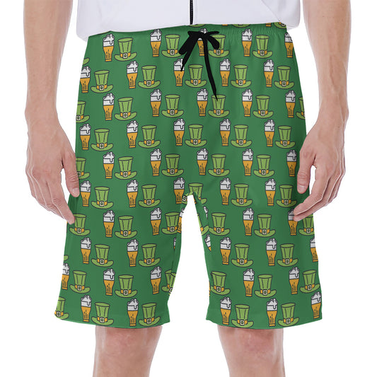 Cute Shamrock Saint Patrick's Day Print Men's Beach Shorts