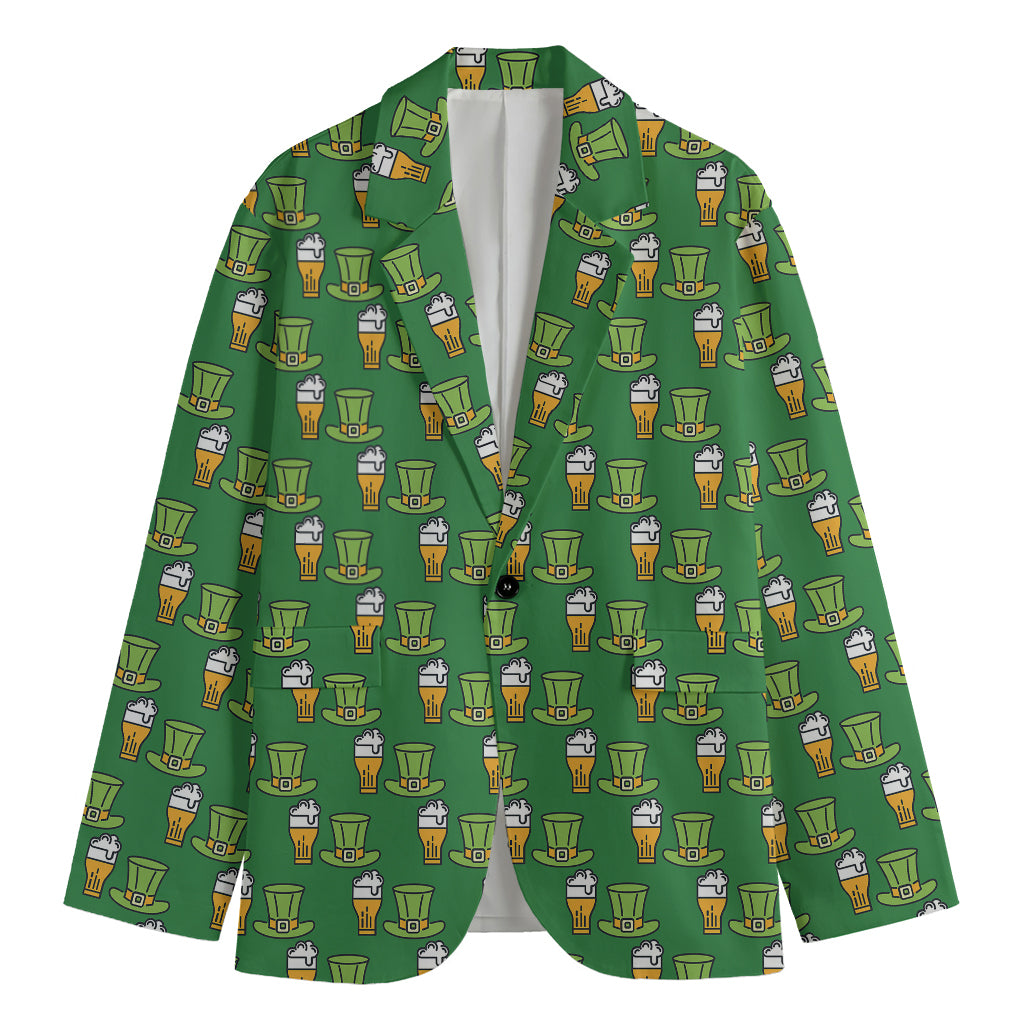 Cute Shamrock Saint Patrick's Day Print Men's Blazer