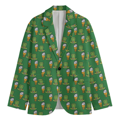 Cute Shamrock Saint Patrick's Day Print Men's Blazer