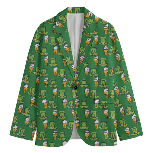 Cute Shamrock Saint Patrick's Day Print Men's Blazer
