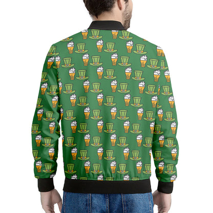 Cute Shamrock Saint Patrick's Day Print Men's Bomber Jacket