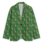 Cute Shamrock Saint Patrick's Day Print Men's Cotton Blazer