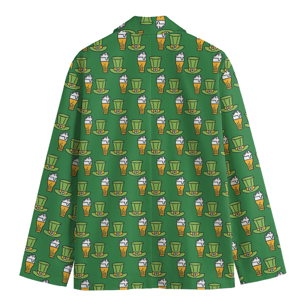 Cute Shamrock Saint Patrick's Day Print Men's Cotton Blazer