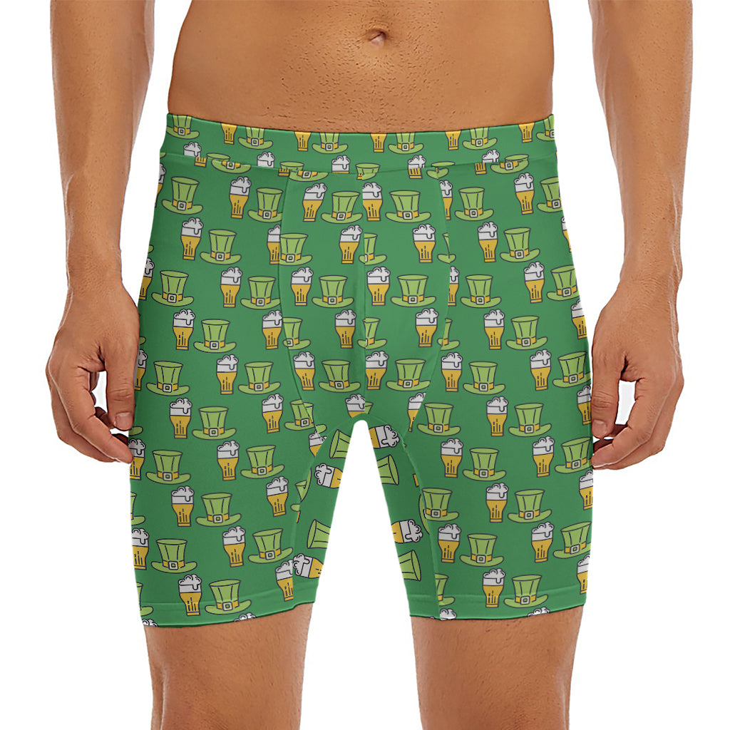 Cute Shamrock Saint Patrick's Day Print Men's Long Boxer Briefs