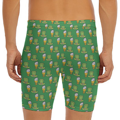 Cute Shamrock Saint Patrick's Day Print Men's Long Boxer Briefs
