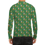 Cute Shamrock Saint Patrick's Day Print Men's Long Sleeve Rash Guard