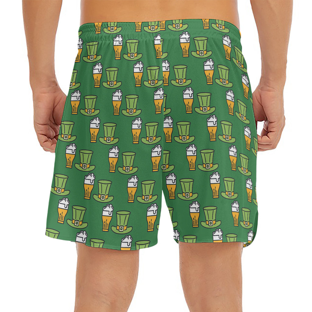 Cute Shamrock Saint Patrick's Day Print Men's Split Running Shorts