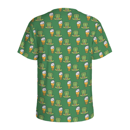 Cute Shamrock Saint Patrick's Day Print Men's Sports T-Shirt