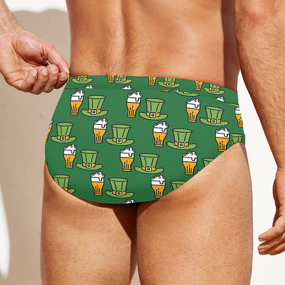 Cute Shamrock Saint Patrick's Day Print Men's Swim Briefs