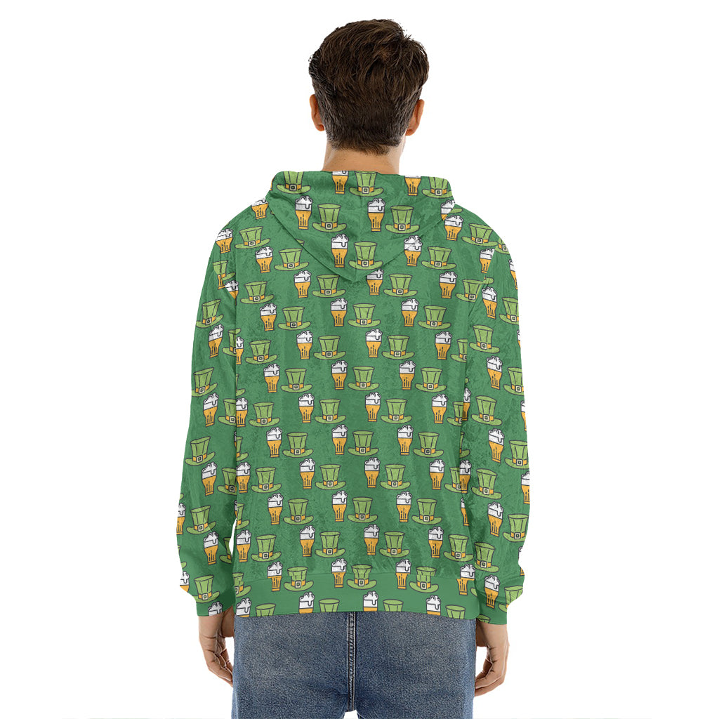 Cute Shamrock Saint Patrick's Day Print Men's Velvet Pullover Hoodie
