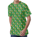 Cute Shamrock Saint Patrick's Day Print Men's Velvet T-Shirt