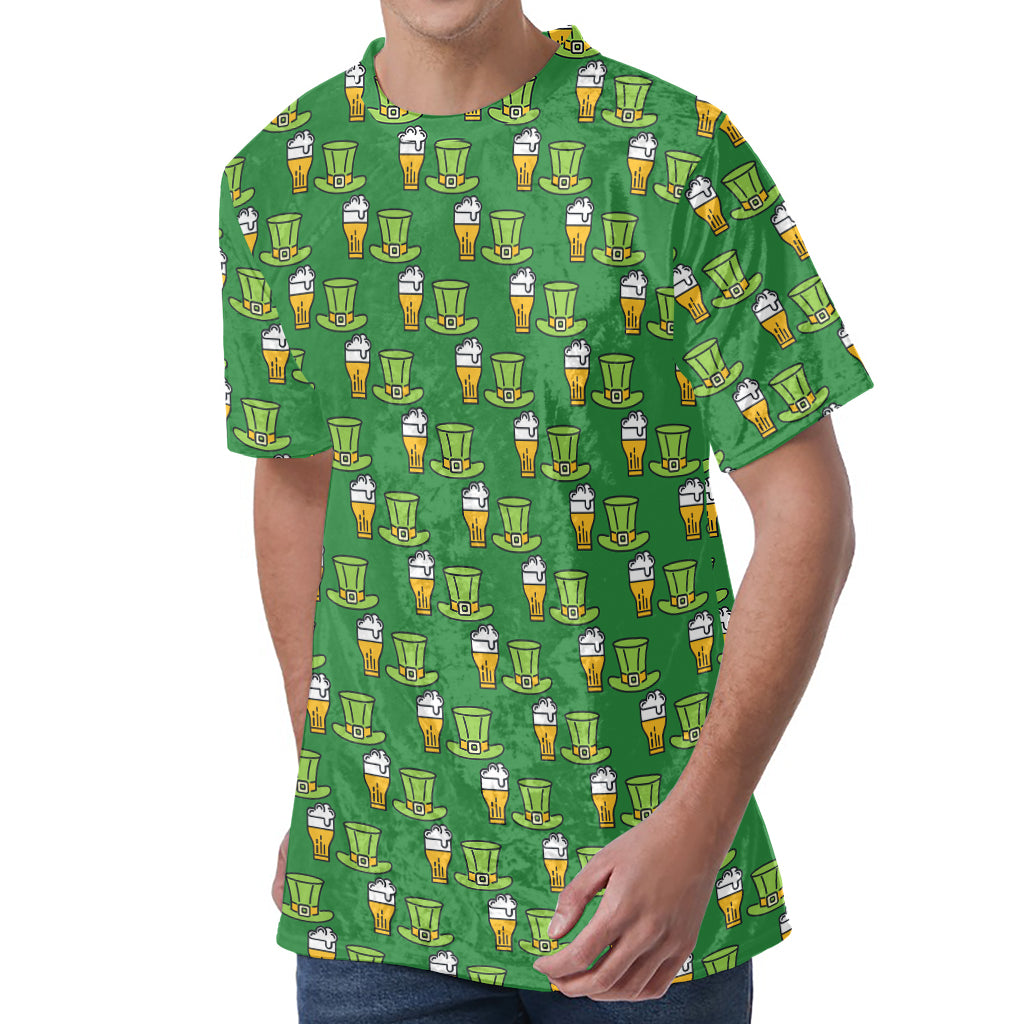 Cute Shamrock Saint Patrick's Day Print Men's Velvet T-Shirt