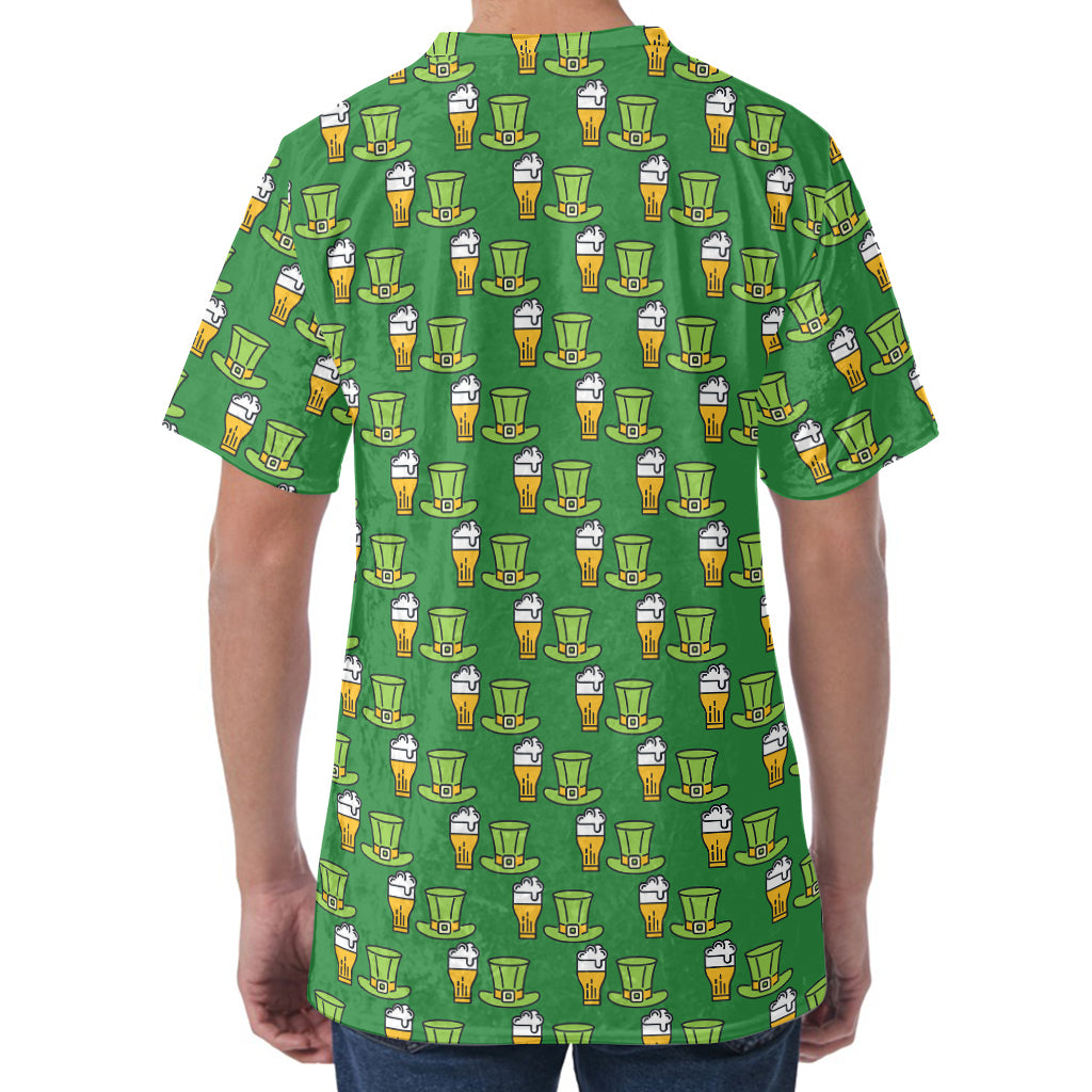 Cute Shamrock Saint Patrick's Day Print Men's Velvet T-Shirt